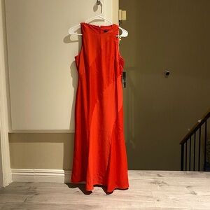 NWT Maggy London Vibrant Red Midi Dress evening party cocktail dress size 2